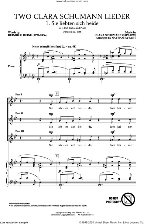  Two Clara Schumann Lieder by Clara Wieck-Schumann